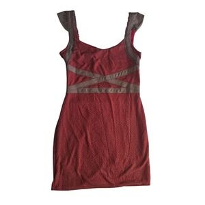 Free People Bodycon Dress Cutout Back Boho Sleeveless Size L Medium Fit